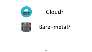 Cloud?
Bare-metal?
25
 