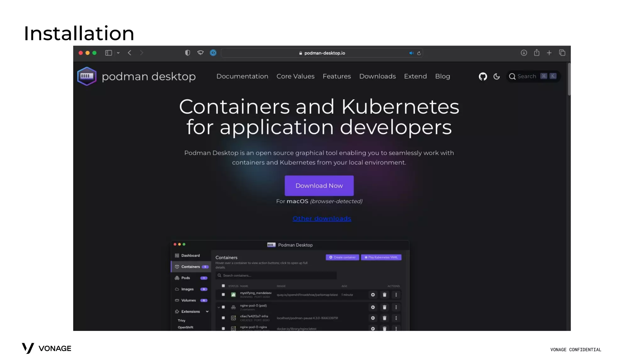 VONAGE CONFIDENTIAL
Installation
 