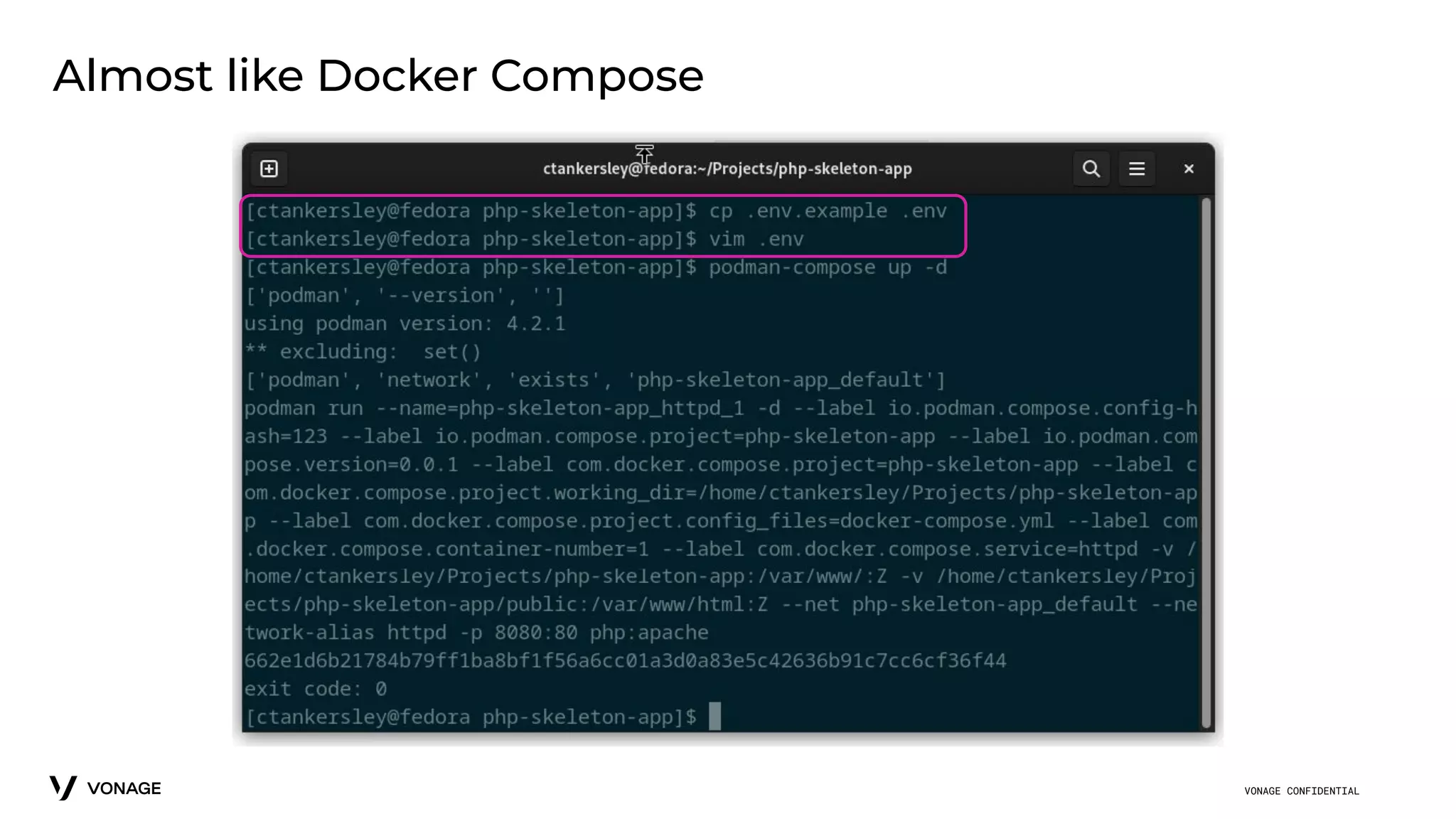VONAGE CONFIDENTIAL
Almost like Docker Compose
 