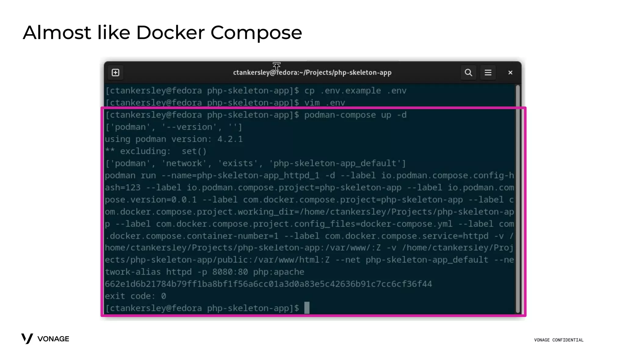 VONAGE CONFIDENTIAL
Almost like Docker Compose
 