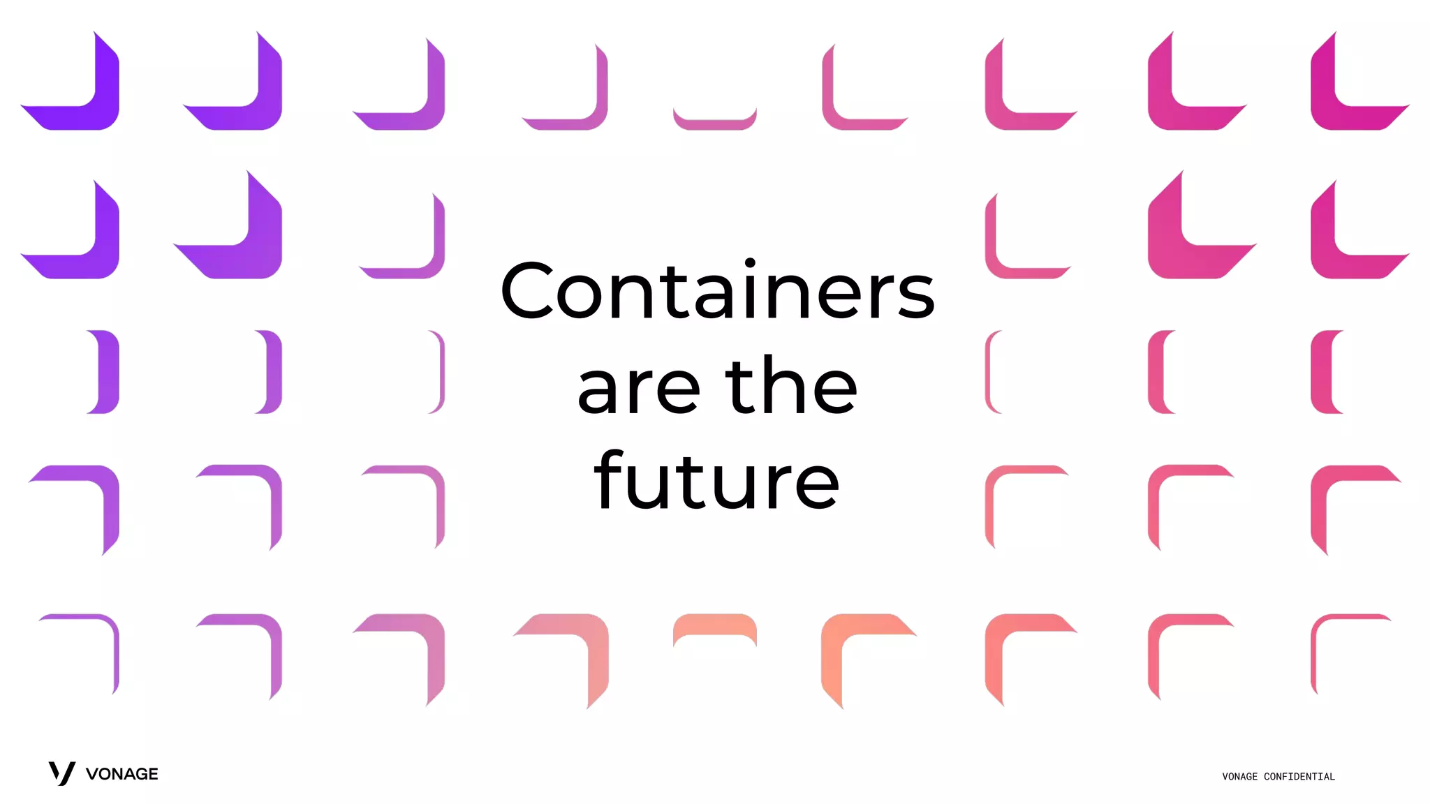 VONAGE CONFIDENTIAL
Containers
are the
future
 