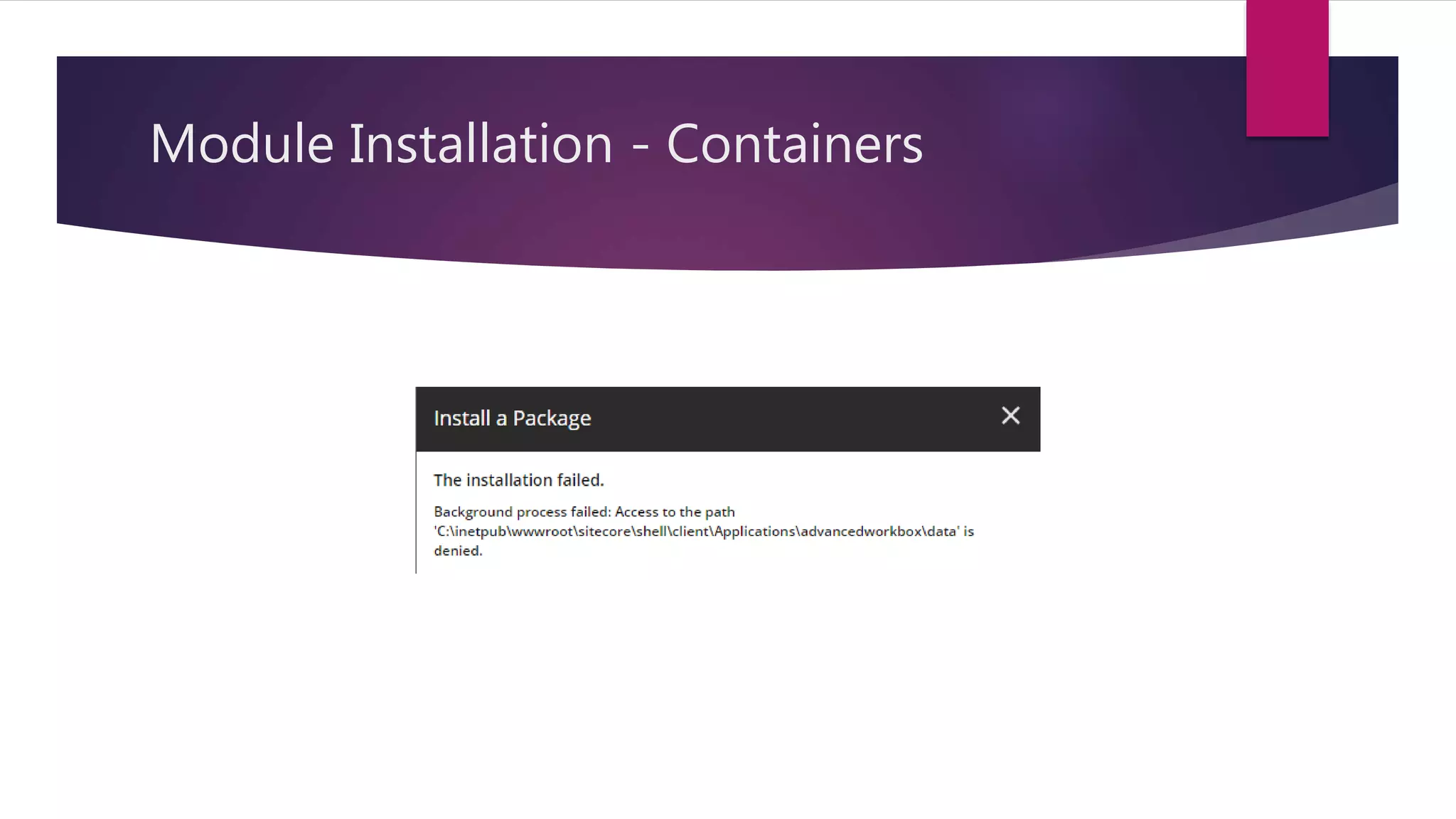 Module Installation - Containers
 