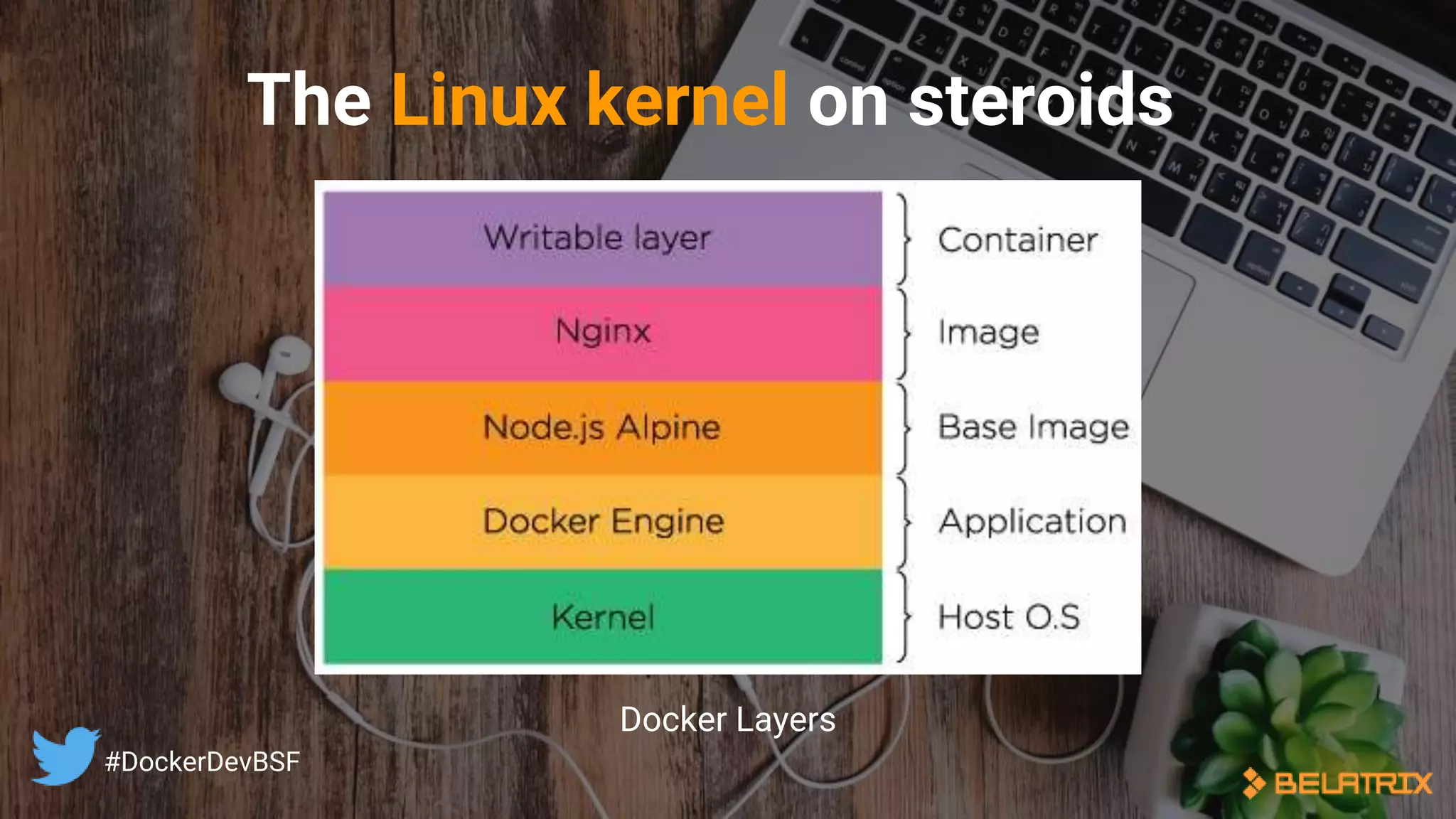 The Linux kernel on steroids
Docker Layers
#DockerDevBSF
 