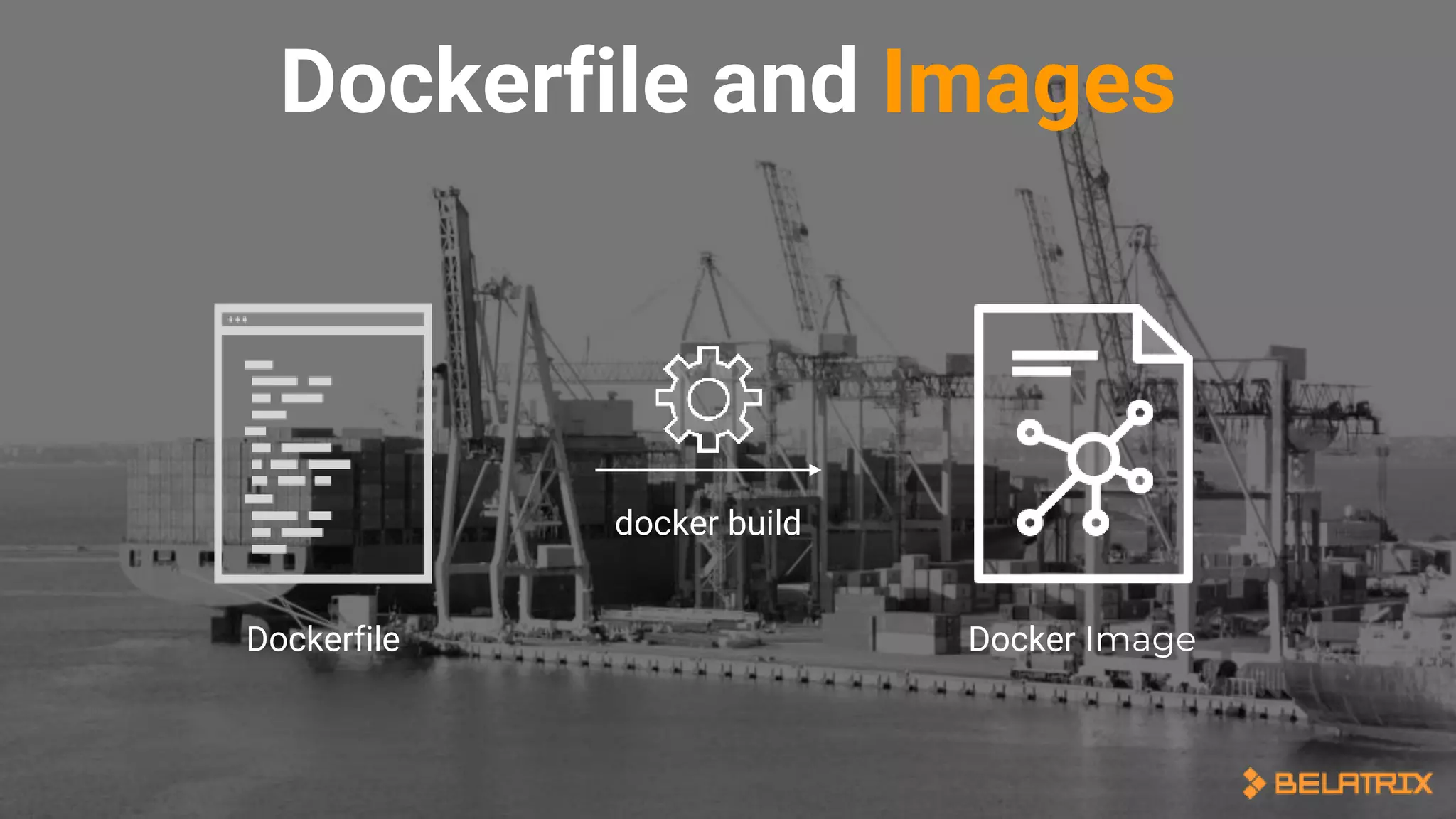 Docker Image
docker build
Dockerfile
Dockerfile and Images
 