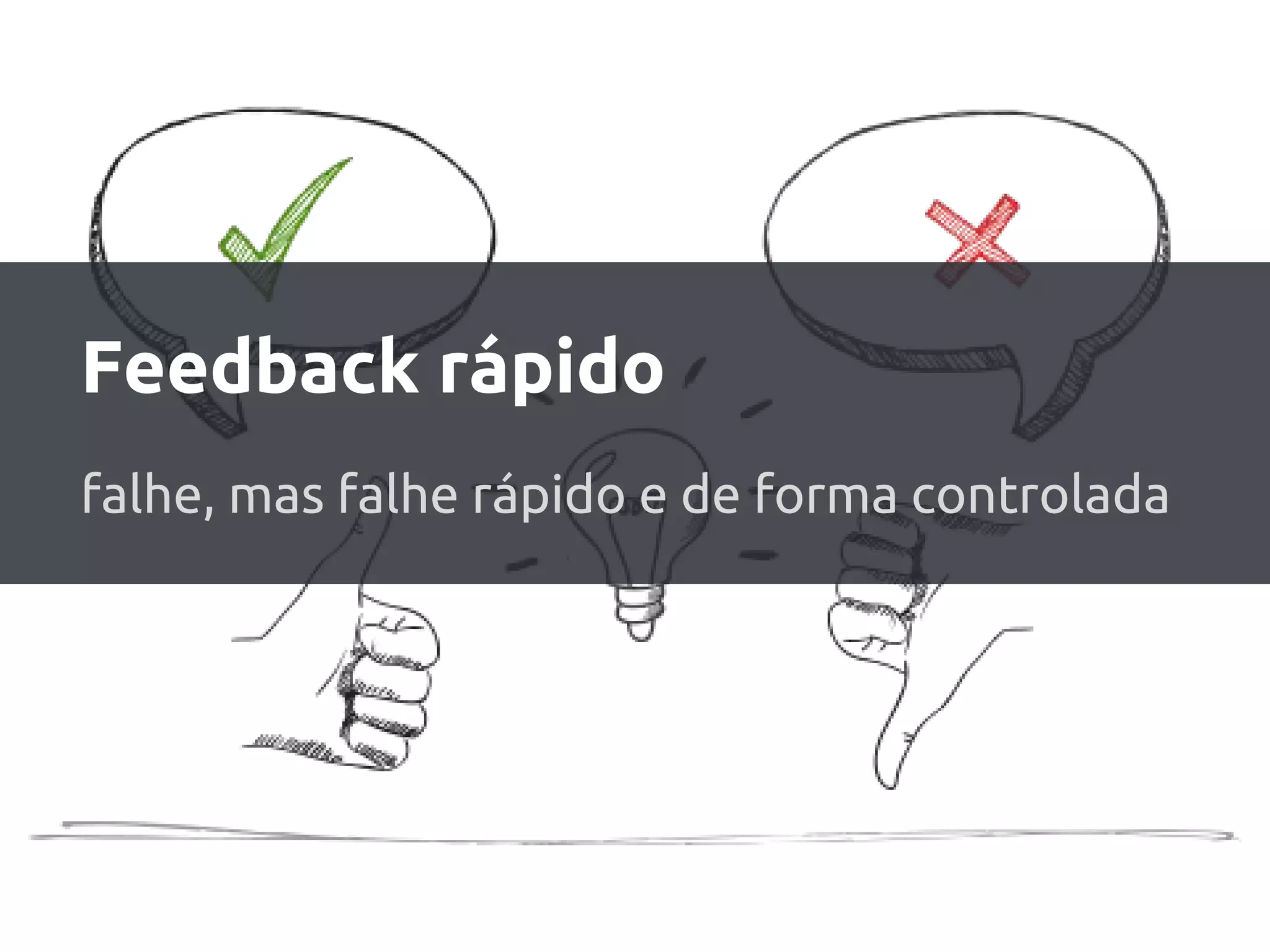 Feedback rápido
falhe, mas falhe rápido e de forma controlada
 