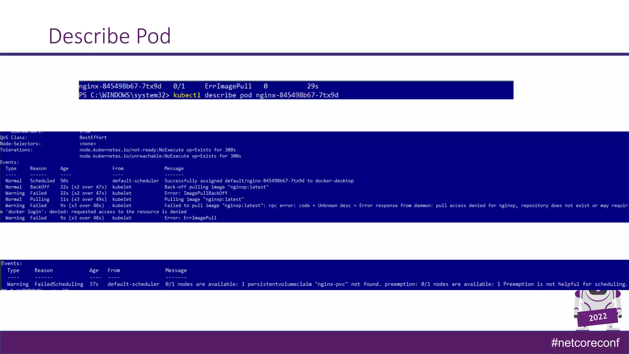 #netcoreconf
Describe Pod
 