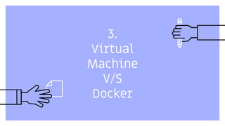 3.
Virtual
Machine
V/S
Docker
 