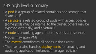 pod
service
node
master
deployments
 