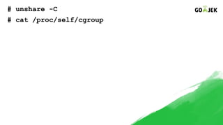 # unshare -C
# cat /proc/self/cgroup
 