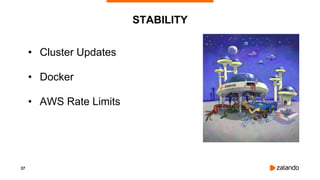 37
STABILITY
• Cluster Updates
• Docker
• AWS Rate Limits
 