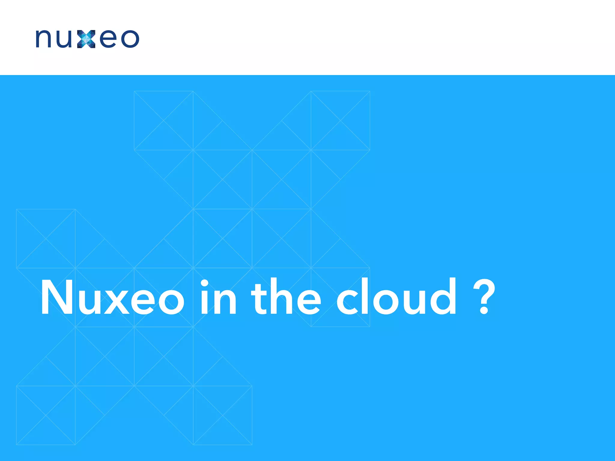Nuxeo in the cloud ?
 