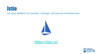 https://istio.io/
Istio
An open platform to connect, manage, and secure microservices
 