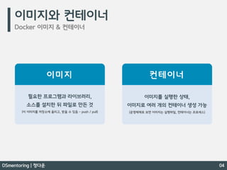 Docker 간단 개념 / Docker 를 이용한 MSA 기반의 Spring Boot 프로젝트 - DSmentoring 정다운
