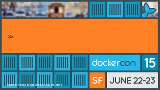 Q&A
Source: recap from DockerCon US 2015
 