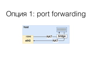 Опция 1: port forwarding
 