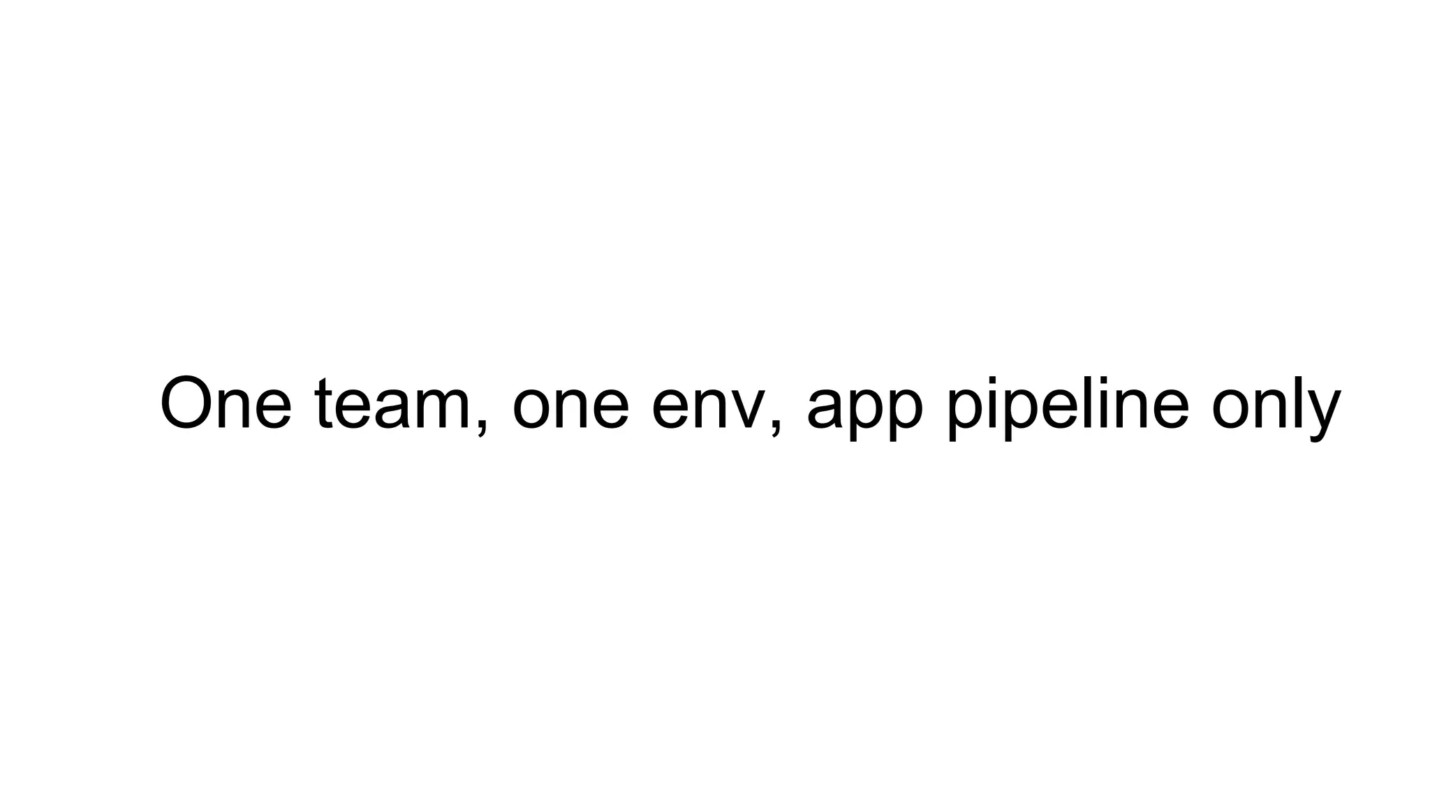 One team, one env, app pipeline only
 