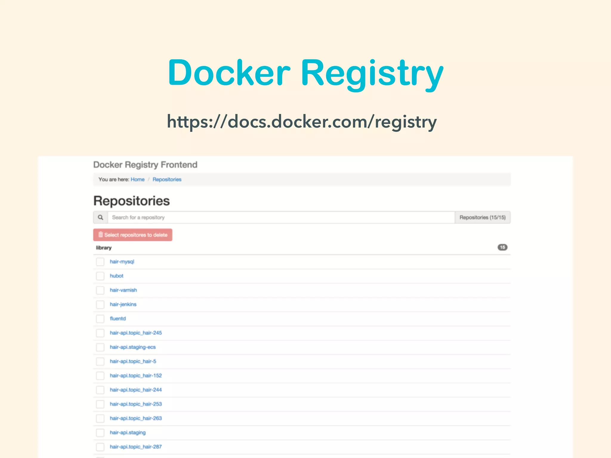 Docker Registry
https://docs.docker.com/registry
 