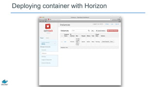 Deploying container with Horizon
 