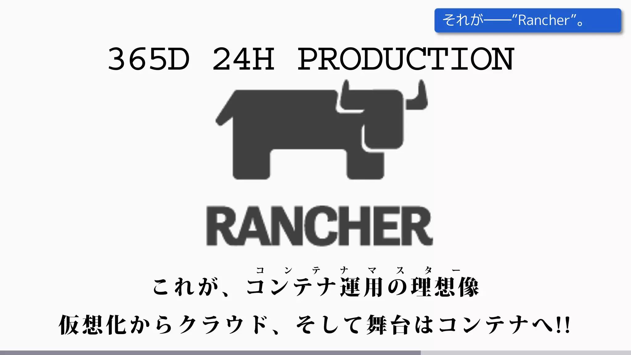 365D 24H PRODUCTION
それが――”Rancher”。
 