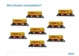 Why Docker orchestration?
5
https://www.flickr.com/photos/matijagrguric/4437187539
https://www.flickr.com/photos/matijagrguric/4437187539
https://www.flickr.com/photos/matijagrguric/4437187539
https://www.flickr.com/photos/matijagrguric/4437187539
https://www.flickr.com/photos/matijagrguric/4437187539
https://www.flickr.com/photos/matijagrguric/4437187539
https://www.flickr.com/photos/matijagrguric/4437187539
https://www.flickr.com/photos/matijagrguric/4437187539
 