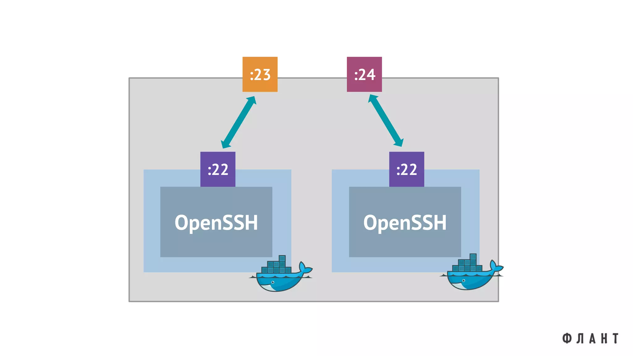 OpenSSH OpenSSH
:22 :22
:23 :24
 