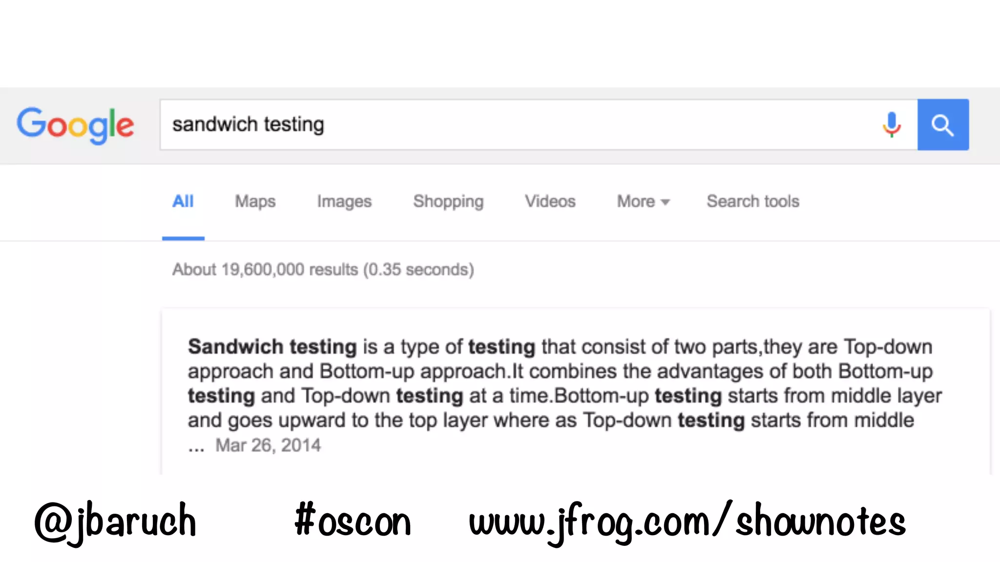 @jbaruch #oscon www.jfrog.com/shownotes
 
