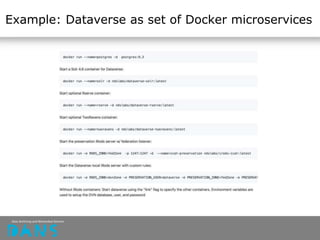 Example: Dataverse as set of Docker microservices
 