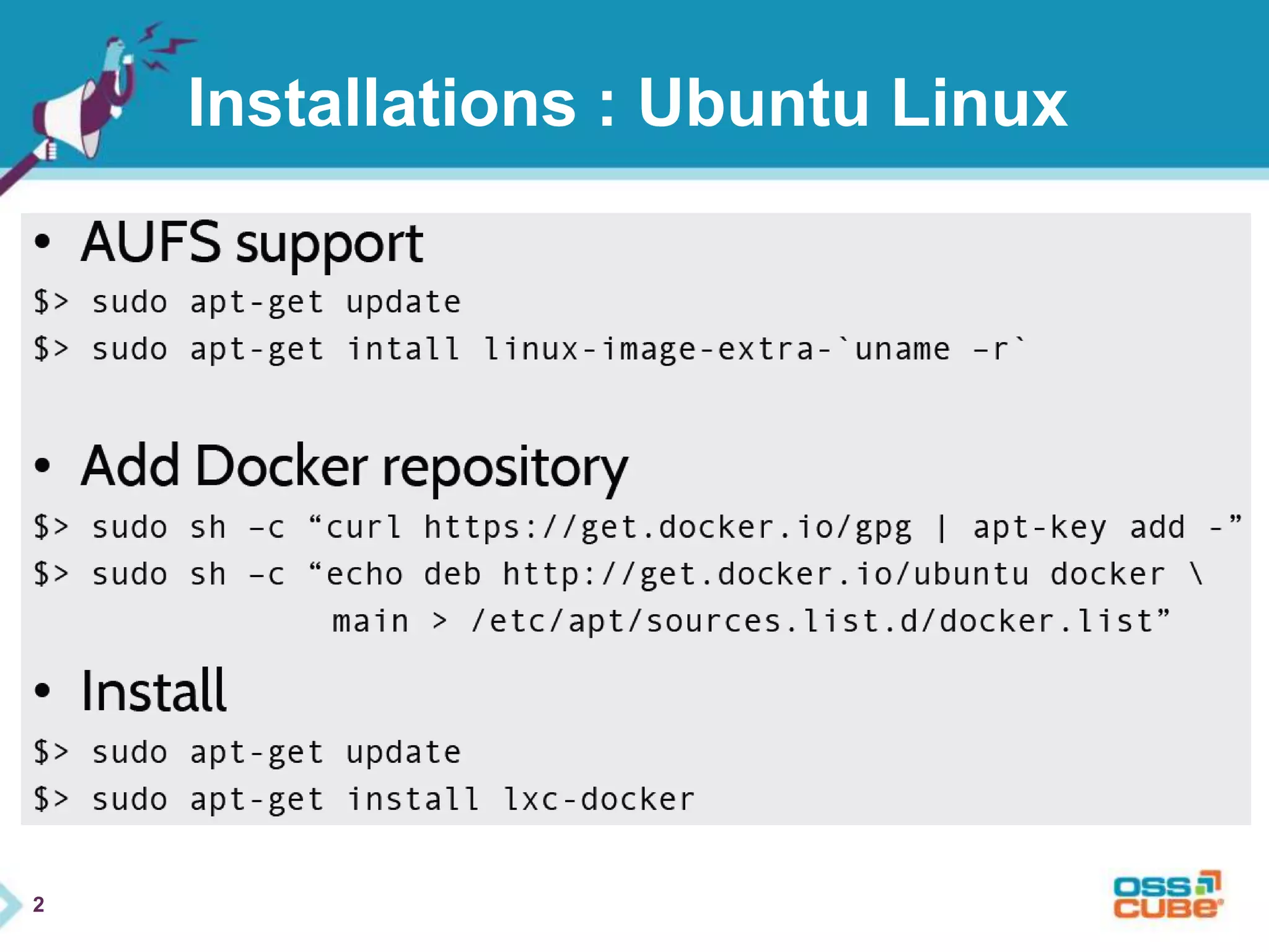 2 
Installations : Ubuntu Linux 
 