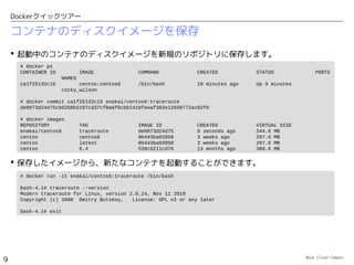 Dockerクイックツアー
Dockerの導入とコンテナの起動
 
