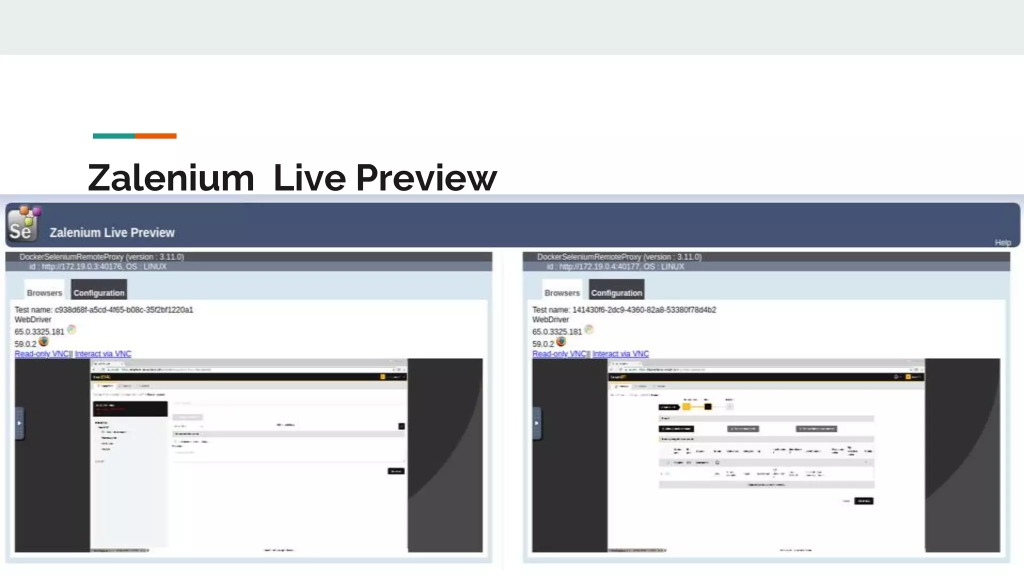 Zalenium Live Preview 