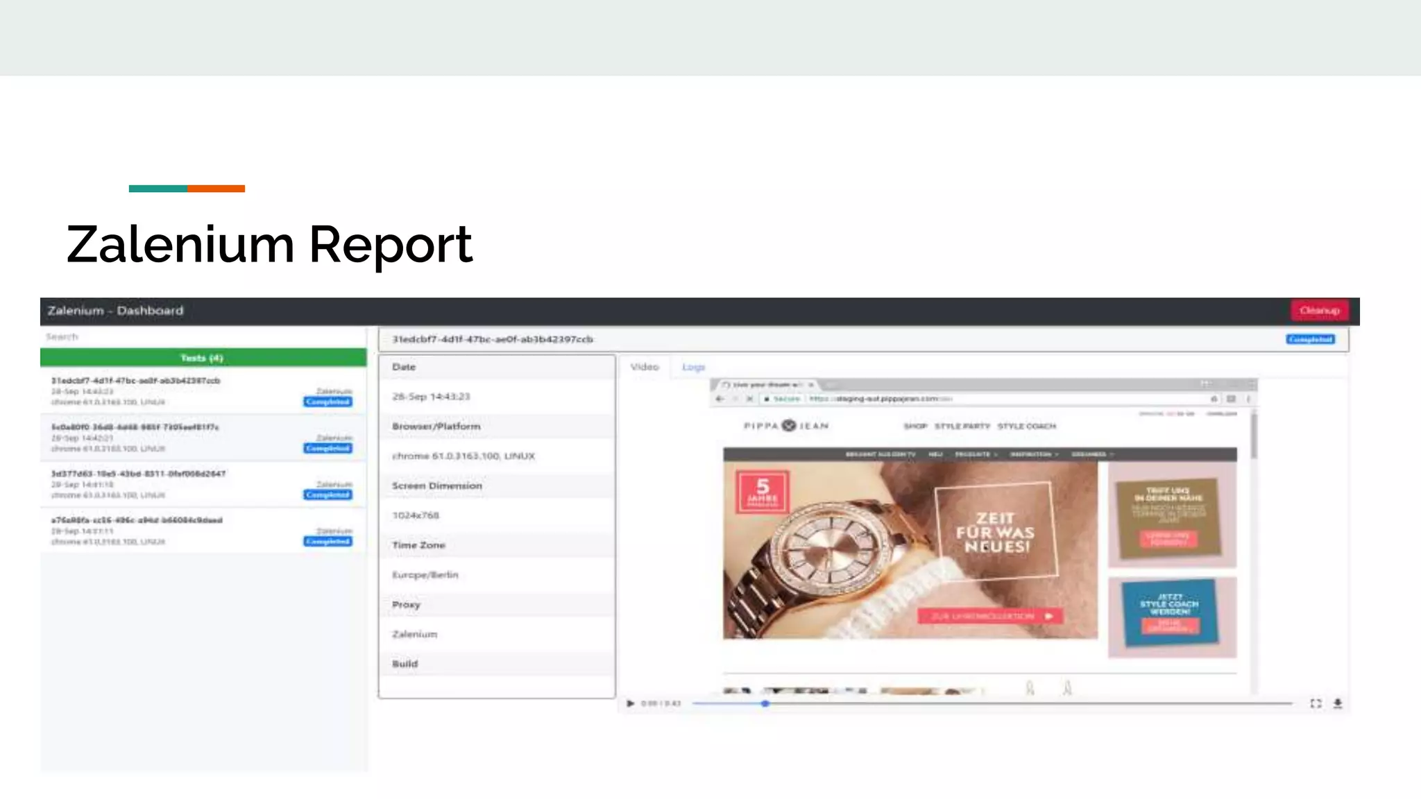 Zalenium Report 