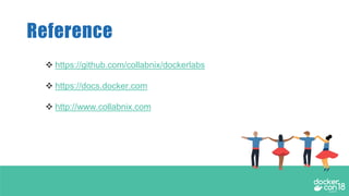 Reference
 https://github.com/collabnix/dockerlabs
 https://docs.docker.com
 http://www.collabnix.com
 