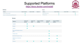 Supported Platforms
https://docs.docker.com/install/
 