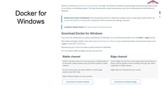 Docker for
Windows
 