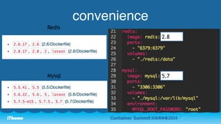 convenience 
Redis 
Mysql 
2.8 
5.7 
 