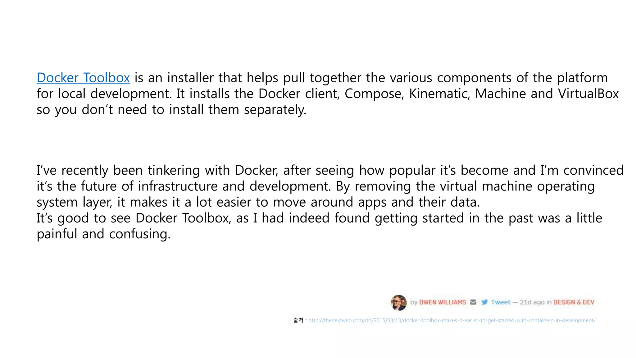 The Docker Quickstart Terminal
 