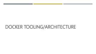 DOCKER TOOLING/ARCHITECTURE
 