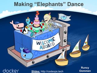 Making “Elephants” Dance
Runcy
OommenSlides: http://codeops.tech
 