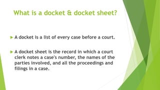 Docket Research & PACER | PPTX