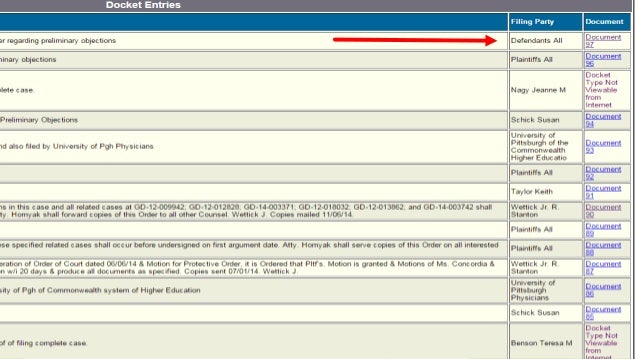 docket research pacer allegheny county docket sheets
