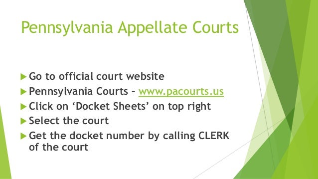 docket research pacer allegheny county docket sheets