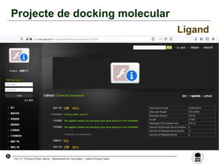 31
Prof. Dr. Francisco Pérez García – Departament de Tecnologia – Institut Pompeu Fabra
Projecte de docking molecular
Ligand
 
