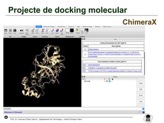 42
Prof. Dr. Francisco Pérez García – Departament de Tecnologia – Institut Pompeu Fabra
Projecte de docking molecular
ChimeraX
 