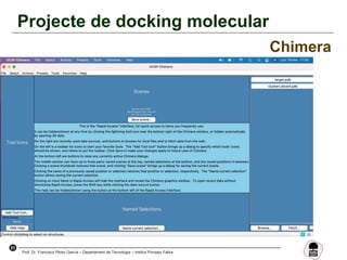 51
Prof. Dr. Francisco Pérez García – Departament de Tecnologia – Institut Pompeu Fabra
Projecte de docking molecular
Chimera
 