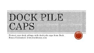 Protect your dock pilings with dock pile caps from Dock
Boxes Unlimited. www.dockboxes.com
 