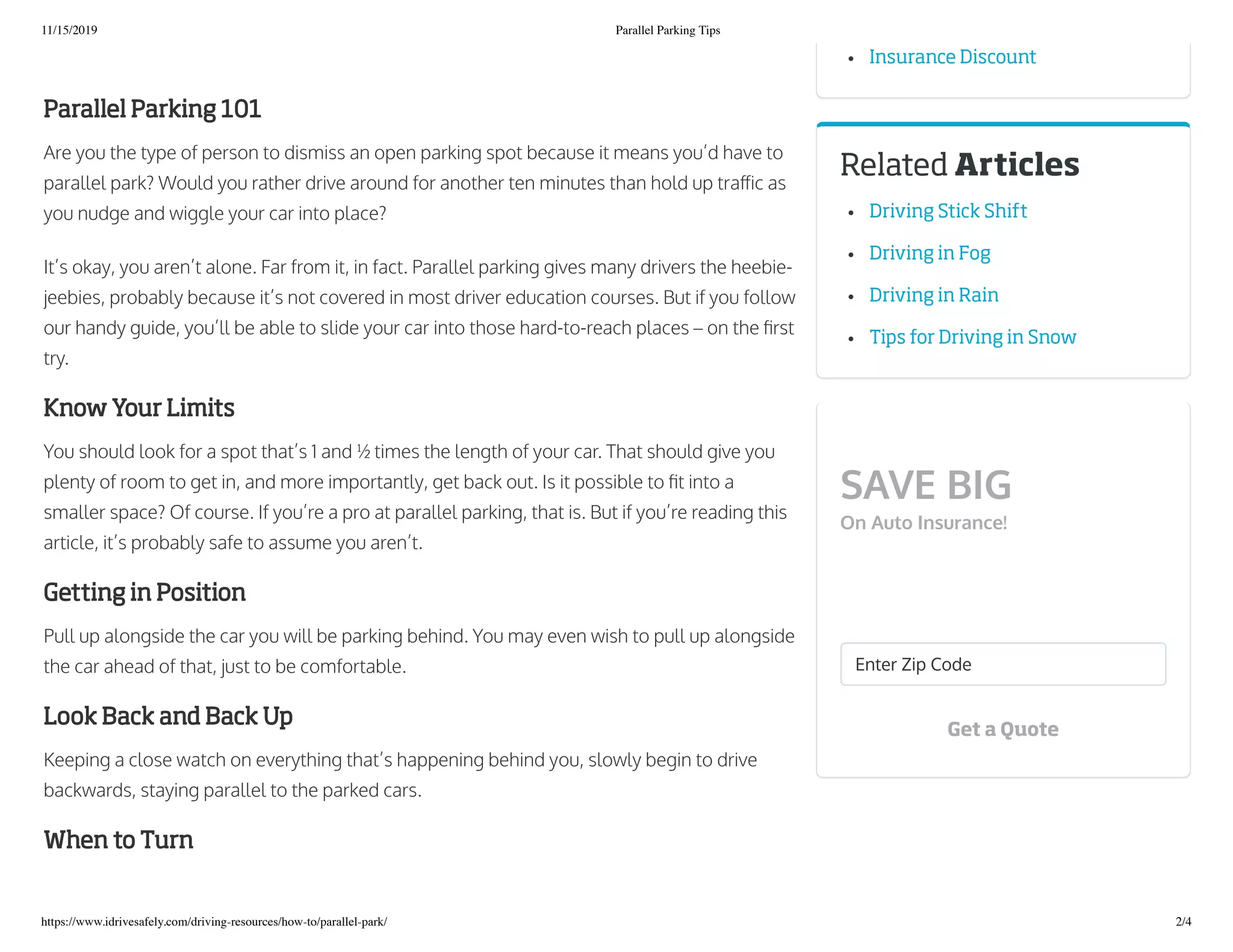 Parallel Park Your Car In 6 Easy Steps Pdf