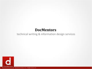 DocMentors
technical writing & information design services
 