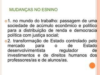 Crise de identidade do/a professor/a“Toda profissão afirma uma identidade e esta, por sua vez, “não é um dado adquirido, não é uma propriedade, não é um produto. A identidade é um lugar de lutas e de conflitos, é um espaço em construção de maneiras de ser e de estar na profissão. Por isso, é mais adequado falar em processo identitário, realçando a mesma dinâmica que caracteriza a maneira como cada um se sente e se diz professor” (Nóvoa, 1996).