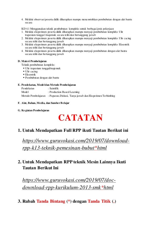 Rpp Teknik Pemesinan Bubut Kelas Xii Kurikulum 2013 Web