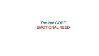 The 2nd CORE
EMOTIONAL NEED
 